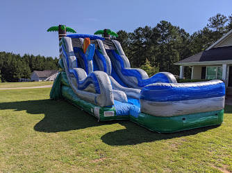 Actual Wow Inflatables Tropical Dual Lane Slide rental unit